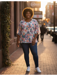 TORRID Floral Sheer Blouse Size 3 (22/24)