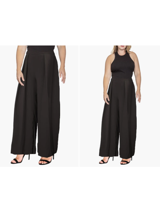 Standards & Practices  High Waist Wide Leg Pants Black Size 16