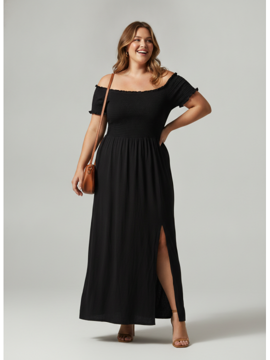 City Chic Black Off the Shoulder Dress Size 18