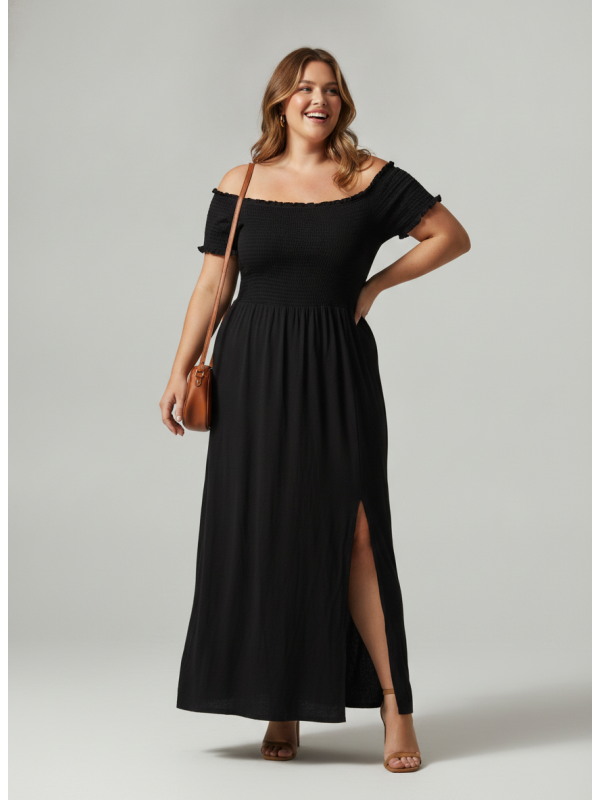 City Chic Black Off the Shoulder Dress Size 18