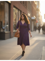 KIYONNA Purple Wrap Dress Size 2X