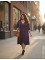 KIYONNA Purple Wrap Dress Size 2X