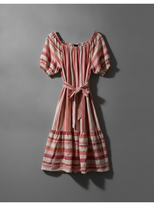 City Chic Pink Striped Dress Size XL