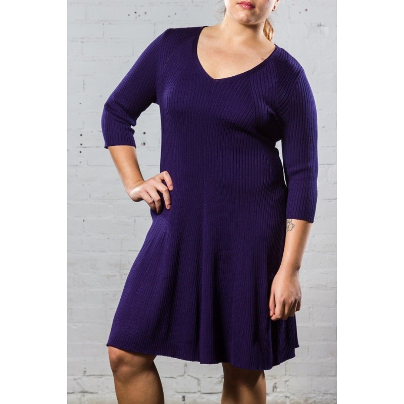 Plus Size Lane Bryant Purple Skater Dress Size 14/16 New | StyleForIt