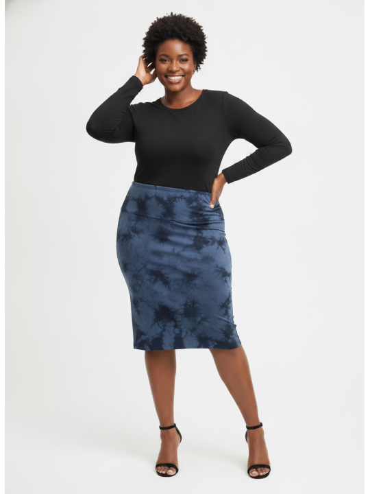TORRID Blue Tie-Dye Pencil Skirt Size 2 (18/20)