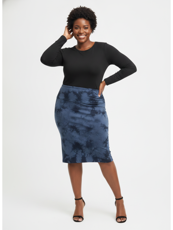 TORRID Blue Tie-Dye Pencil Skirt Size 2 (18/20)