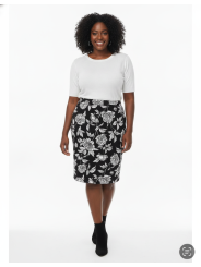 Lula Roe Black & White Floral Skirt Size XL NWT