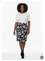 Lula Roe Black & White Floral Skirt Size XL NWT