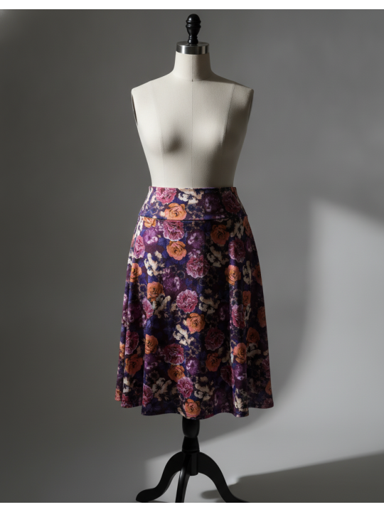 Lula Roe Purple Floral Skirt Size 2XL NWT
