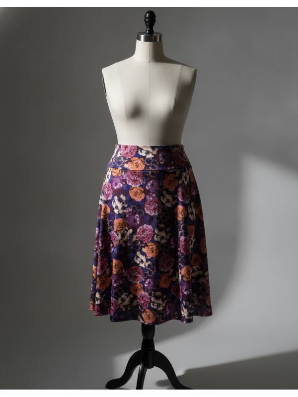 Lula Roe Purple Floral Skirt Size 2XL NWT