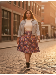 Lula Roe Purple Floral Skirt Size 2XL NWT