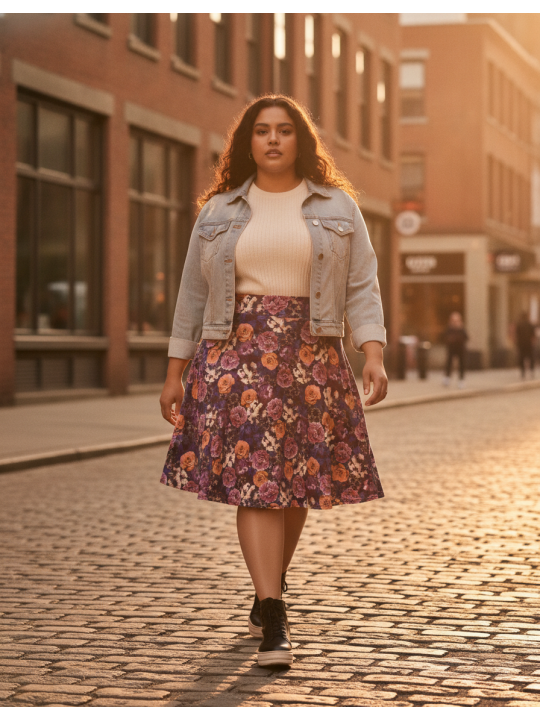 Lula Roe Purple Floral Skirt Size 2XL NWT