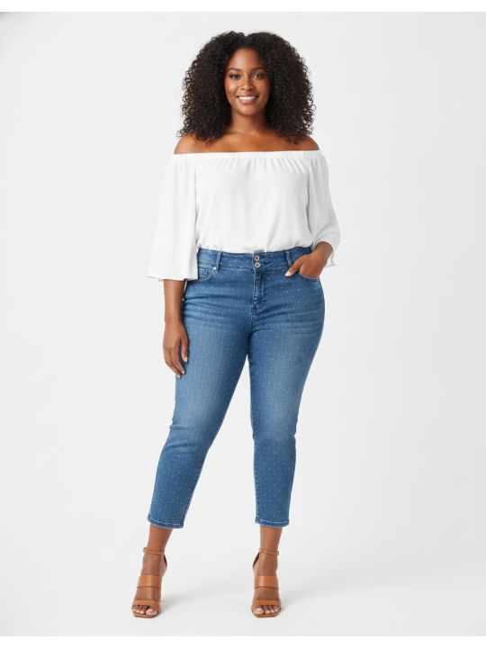 Torrid Polka Dot Denim Pant Size 20
