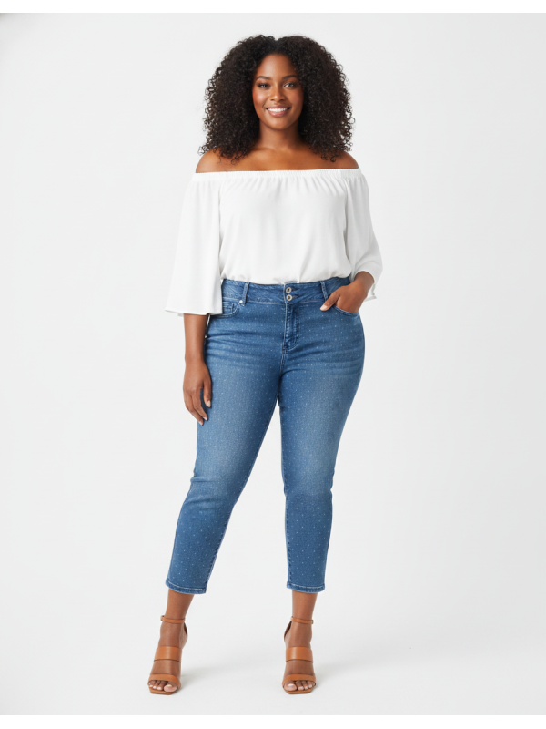 Torrid Polka Dot Denim Pant Size 20