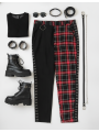 Hot Topic Black & Plaid Pant Size 1 (14/16)