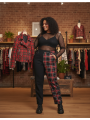 Hot Topic Black & Plaid Pant Size 1 (14/16)