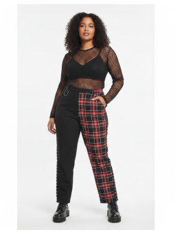 Hot Topic Black & Plaid Pant Size 1 (14/16)