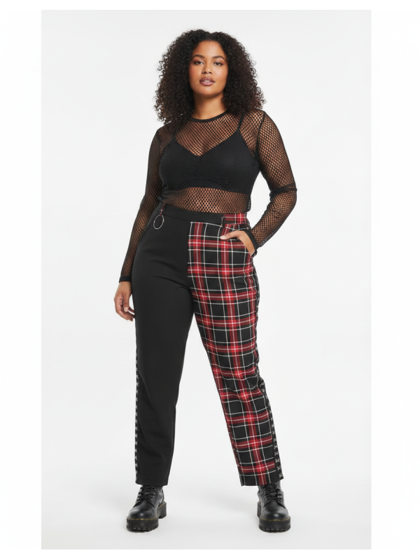 Hot Topic Black & Plaid Pant Size 1 (14/16)