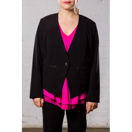 LANE BRYANT BLACK ONE BUTTON FITTED JACKET SIZE 26