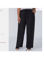 LANE BRYANT SIZE 26/28 LINEN WIDE LEG PANT - BLACK ONLY