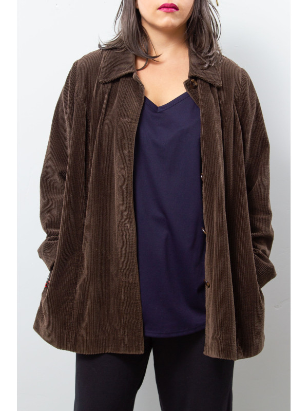 J.JILL CORDUROY BROWN JACKET XL