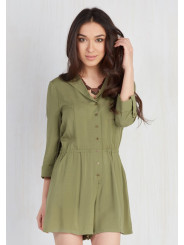 Modcloth So Field With Joy Romper in Olive Size 3X