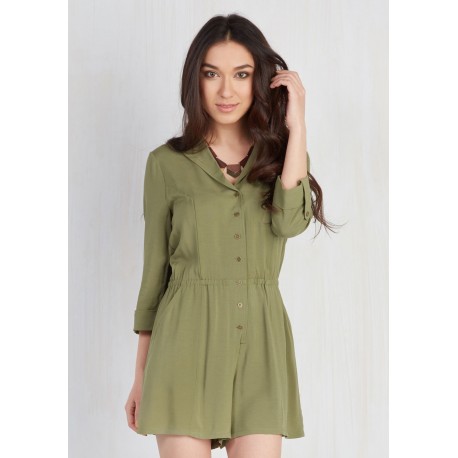 Modcloth So Field With Joy Romper in Olive Size 3X