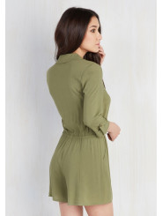 Modcloth So Field With Joy Romper in Olive Size 3X