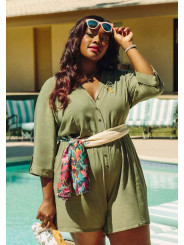 Modcloth So Field With Joy Romper in Olive Size 3X