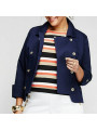 Lane Bryant Double Breasted Navy Cotton Jacket Size 26