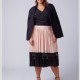LANE BRYANT PEACH PLEATED SKIRT WITH LACE DETAIL SIZE 14/16 NEW