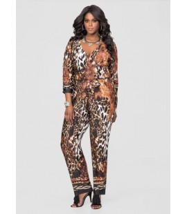 Size 26 Ashley Stewart Animal Print Jumpsuit