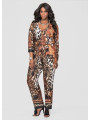 Ashley Stewart Animal Print Jumpsuit Size 26