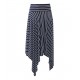 CABI Navy Stripe Asymmetrical Skirt - Size L