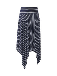 CABI Navy Stripe Asymmetrical Skirt - Size L