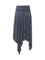 CABI Navy Stripe Asymmetrical Skirt - Size L