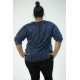 LUCKY BRAND NAVY 3/4 SLEEVE PEASANT TOP SIZE 2X