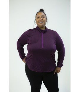 Zelos Burgundy Active Zip front Long Sleeve Shirt Size 2X